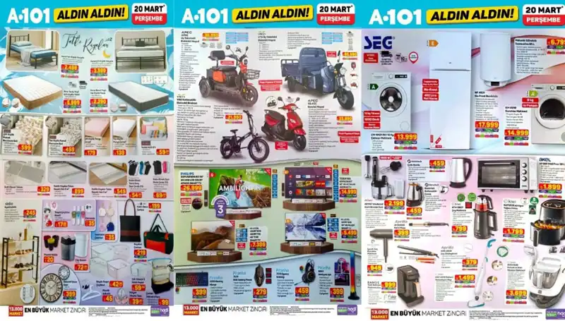 A101 Aktüel Kataloğu: Halıdan Ayakkabılığa, Yatak ve Karyola Fırsatları
