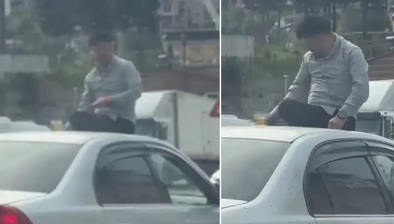 Trafikte Görülen Şaşırtıcı Olay: Otomobil Üzerinde Alem Yapmak!