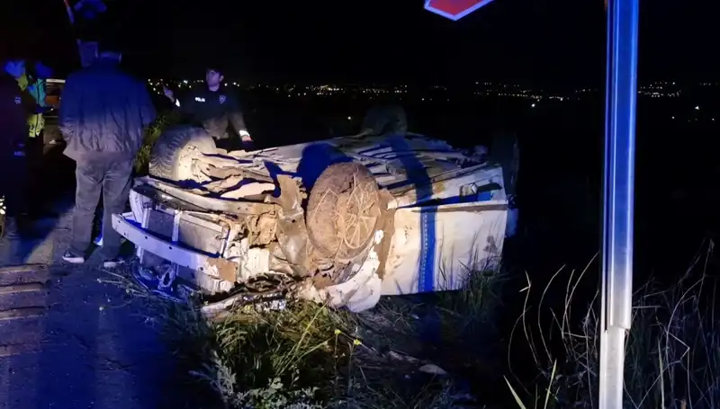 Şarampole Devrilen Otomobil Faciasında 1 Ölü, 3 Yaralı