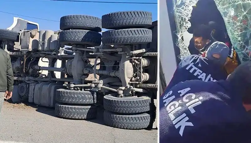 Kamyon Virajda Zor Anlar Yaşadı: Neyin Sebep Oldu?
